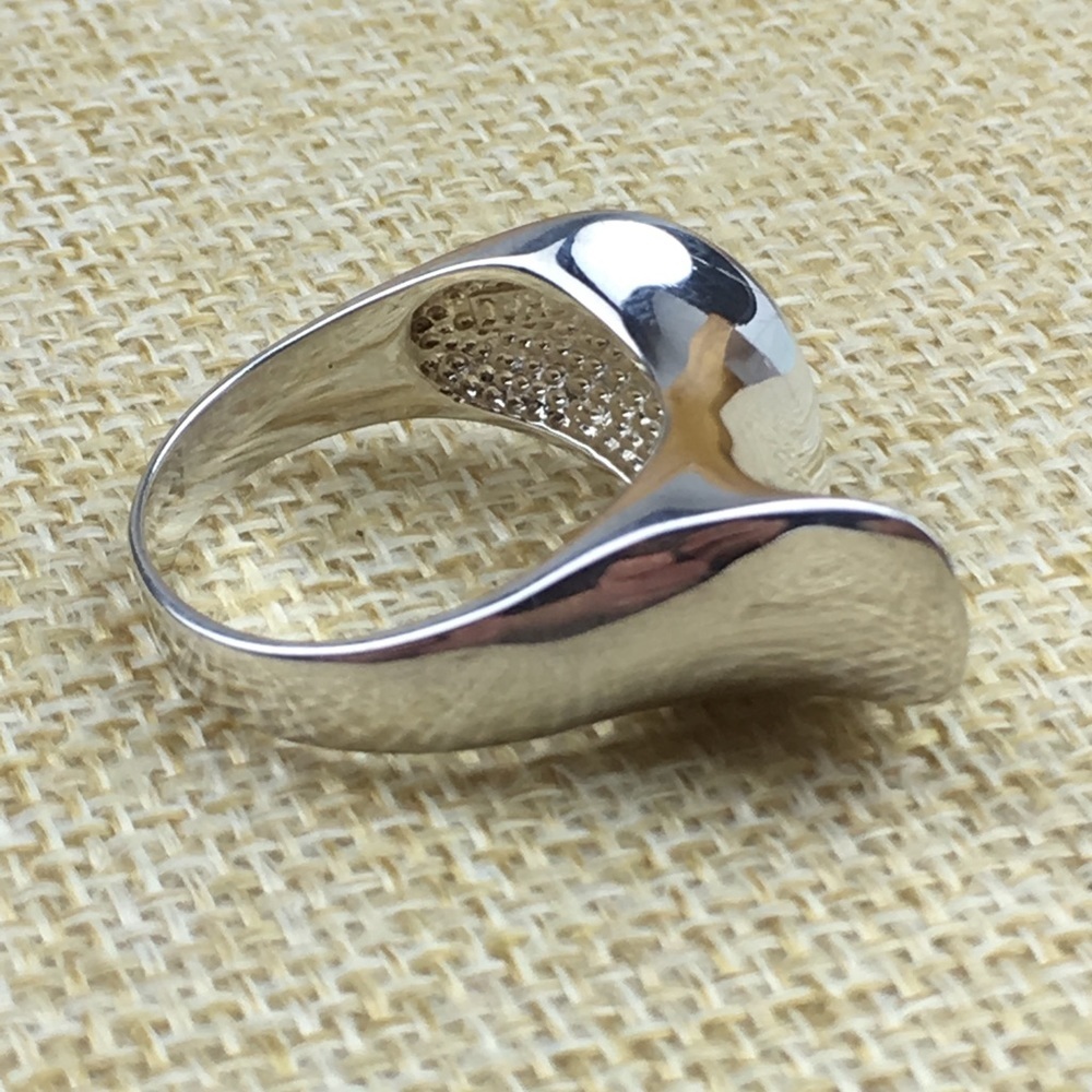 Unique Solid Sterling Silver Wave Modern Ring Siz… - image 5